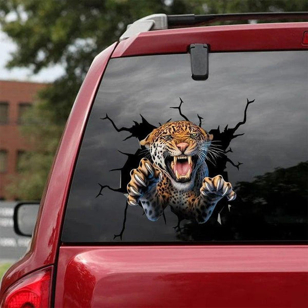Leopard Cracked Car Decal Sticker | Waterproof | PVC Vinyl | CCS1869