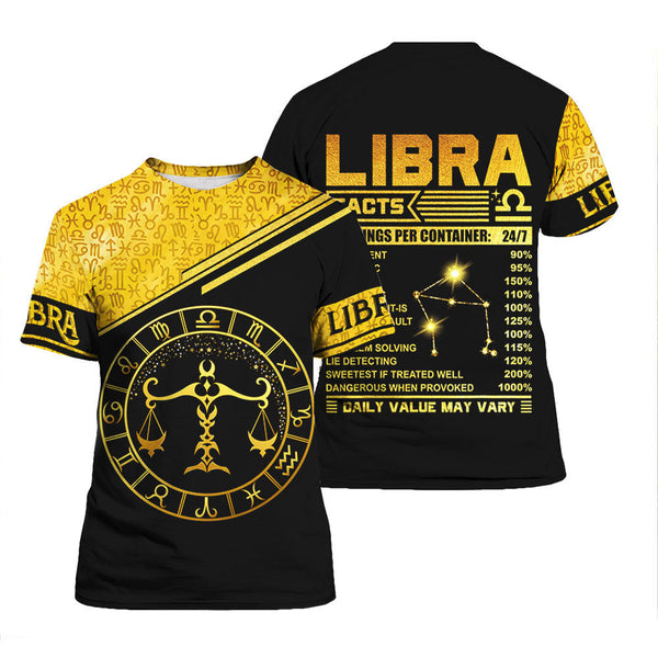 Libra Nutrition Facts T Shirt All Over Print For Men & Women HP5746
