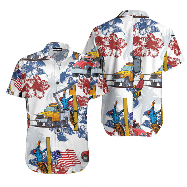 Lineman 4Th Of July Hawaiian Shirt