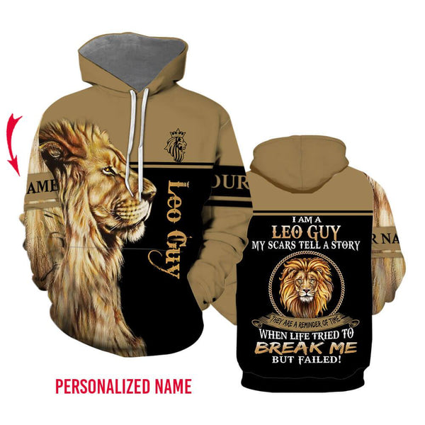 Lion Leo Guy Custom Name Hoodie For Men & Women