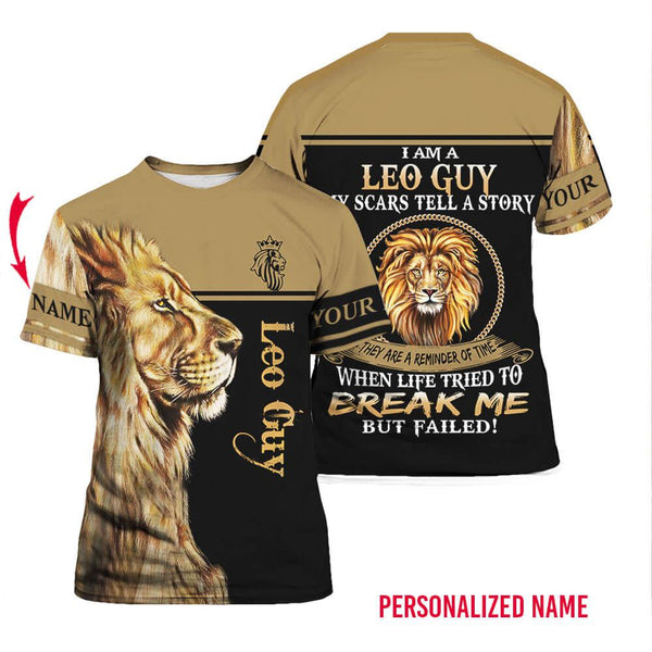 Lion Leo Guy Custom Name T Shirt For Men & Women