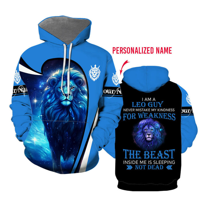 Lion Leo Zodiac Sign Horoscope Custom Name Hoodie For Men & Women