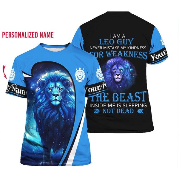 Lion Leo Zodiac Sign Horoscope Custom Name T Shirt For Men & Women