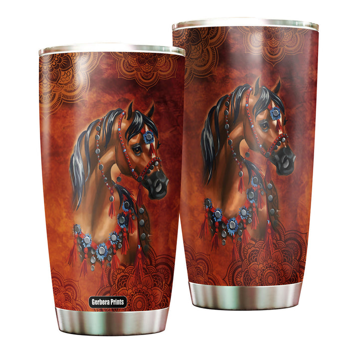 Love Horse Stainless Steel Tumbler Cup | Travel Mug | TC3639-20oz-Gerbera Prints.