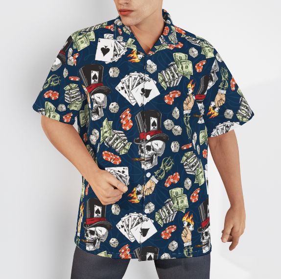 Lucky Dice Spades Gambling Skull Aloha Aloha Hawaiian Shirts For Men & For Women WT6612 gerbera prints