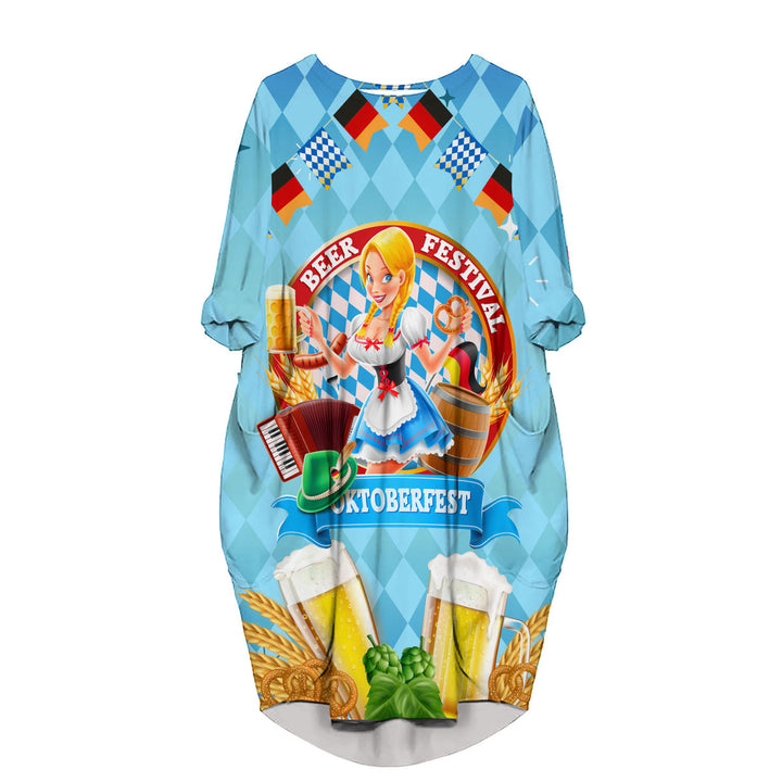 Oktoberfest Celebration Beer Lover Party Long Sleeve Midi Dress