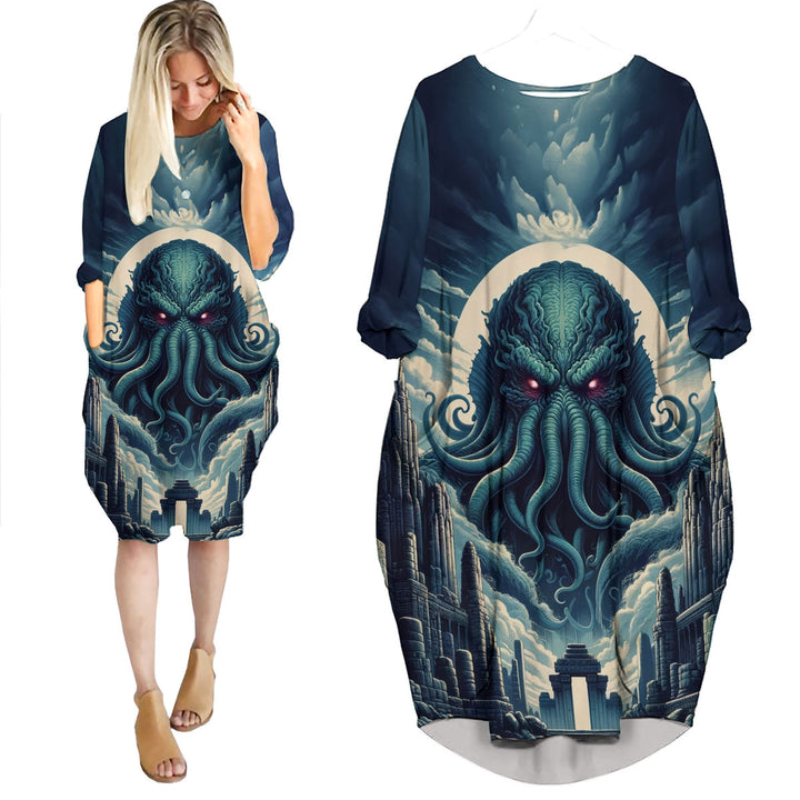 Octopus Long Sleeve Midi Dress 