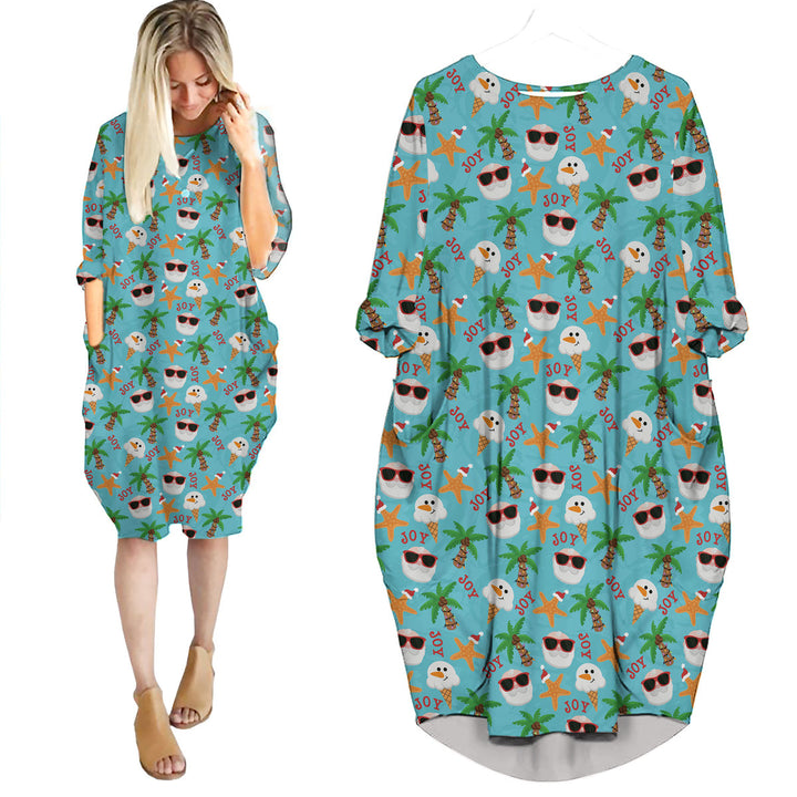 Flamingo Christmas in July Long Sleeve Midi Dress 