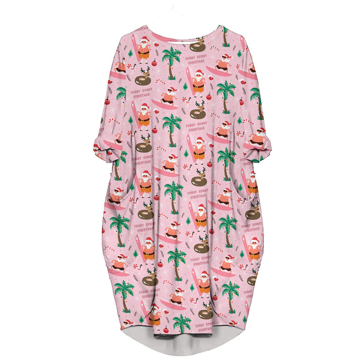 Flamingo Christmas in July Long Sleeve Midi Dress