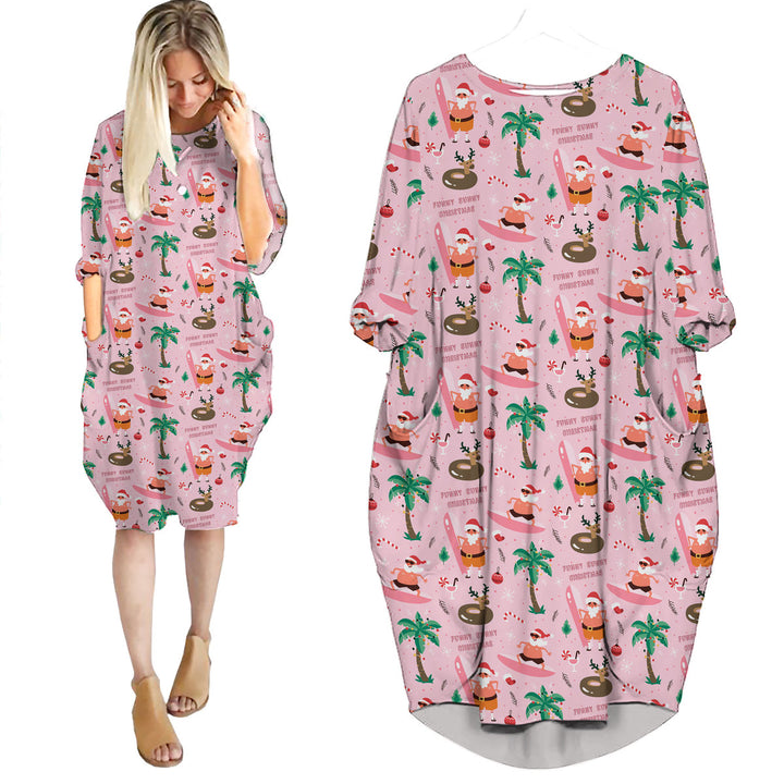 Flamingo Christmas in July Long Sleeve Midi Dress