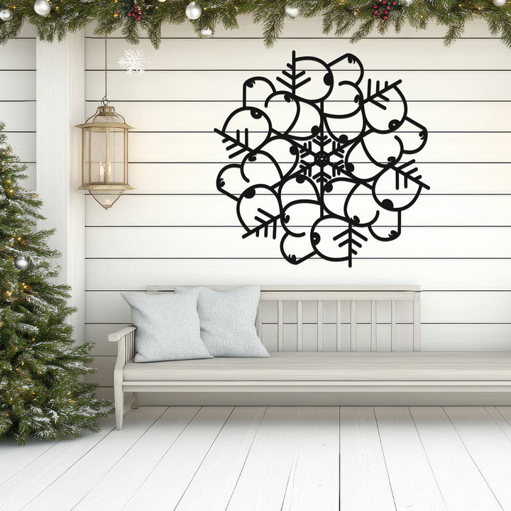 Funny Bust Snowflakes Christmas Laser Cut Metal Sign