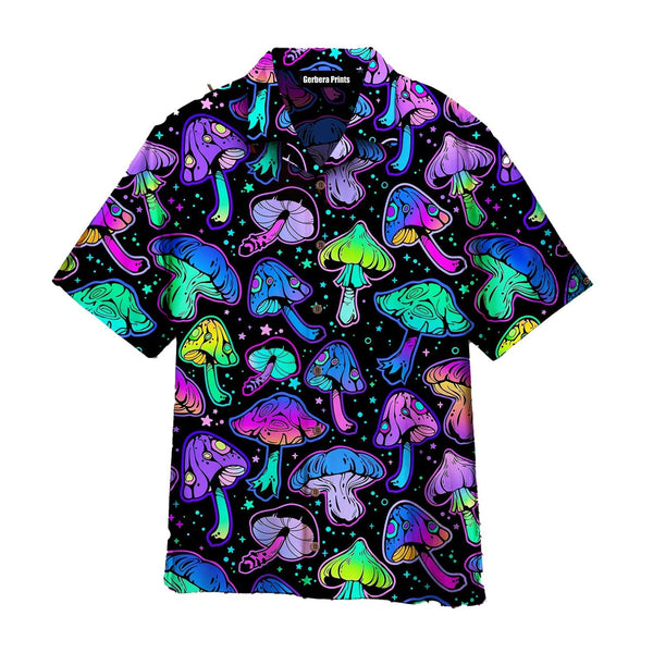 Magic Mushroom Neon Galaxy Colorful Hawaiian Shirt For Men & Women WT6431