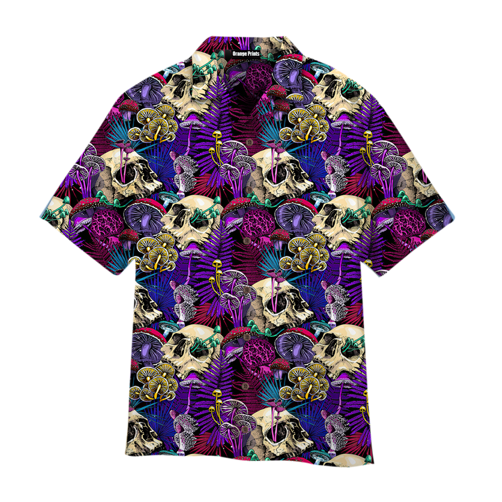Magic Mushroom Skull Hippie Purple Aloha Hawaiian Shirts For Men And For Women WT1701