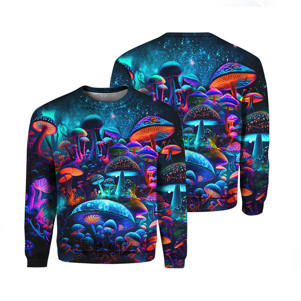 Magic Mushrooms Forest Hippie Crewneck Sweatshirt All Over Print For Men & Women HP5680