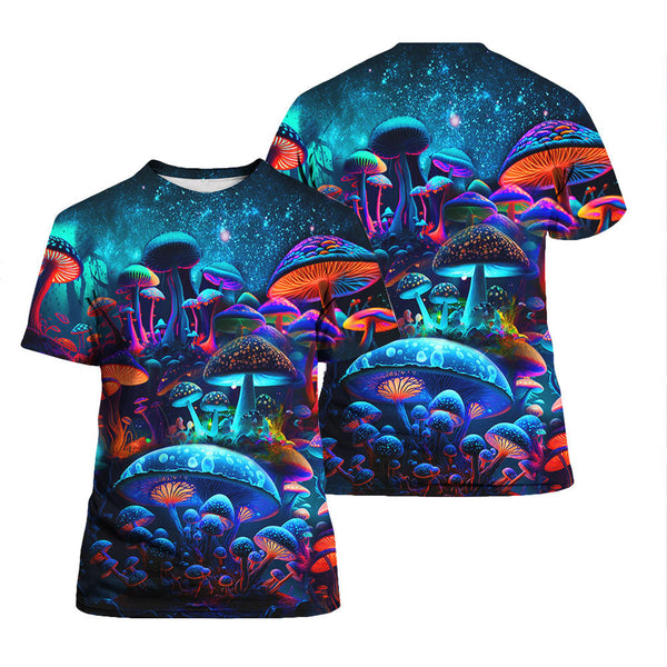 Magic Mushrooms Forest Hippie T Shirt All Over Print For Men & Women HP5680