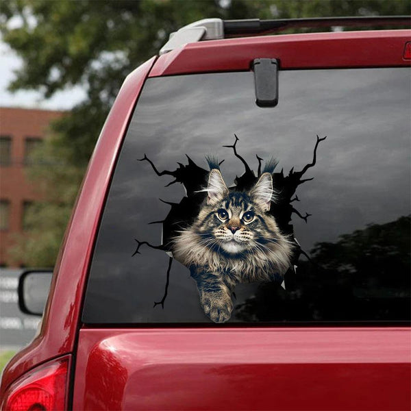 Cats Lover Cracked Car Decal Sticker | Waterproof | PVC Vinyl | CCS2077
