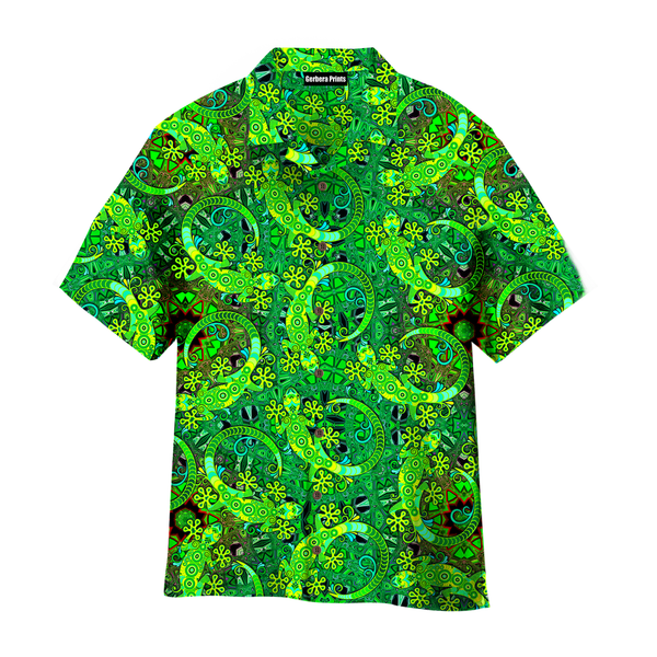 Mandalas Gecko Lizards Green Aloha Hawaiian Shirts For Men And For Women WT8200 Gerbera Prints