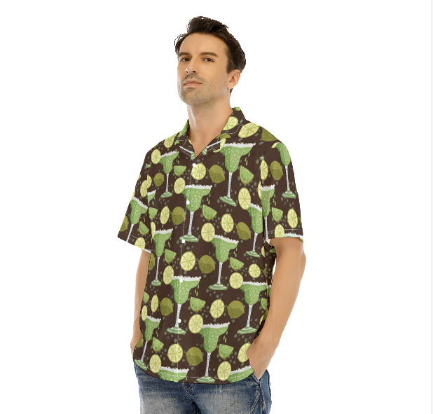 Margarita Cocktail Violet And Green Aloha Hawaiian Shirts For Men And For Women WT6257