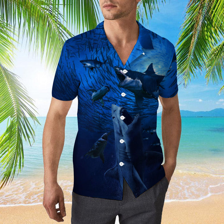 Megalodon Ancient Shark Hawaiian Shirt | For Men & Women | Adult | WT1462-Hawaii Shirt Premium-Gerbera Prints.