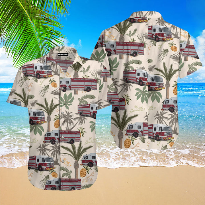 Mentor Fire Department Mentor Ohio Hawaiian Shirt