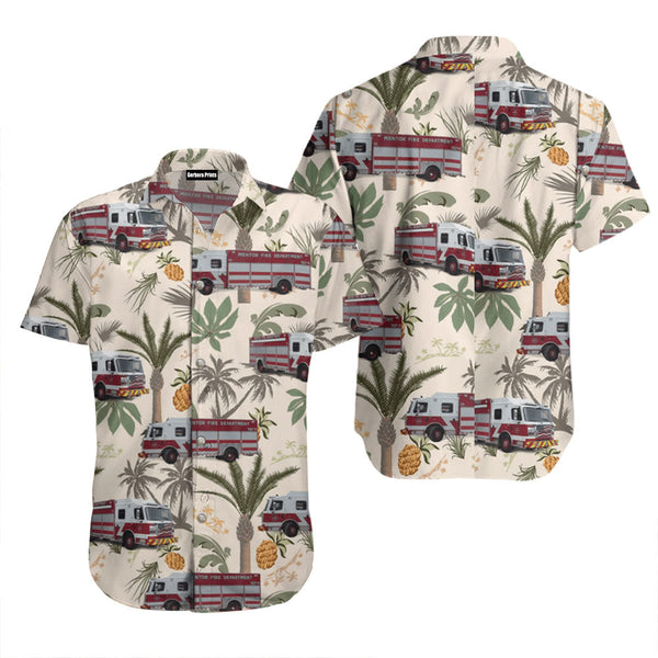 Mentor Fire Department Mentor Ohio Hawaiian Shirt