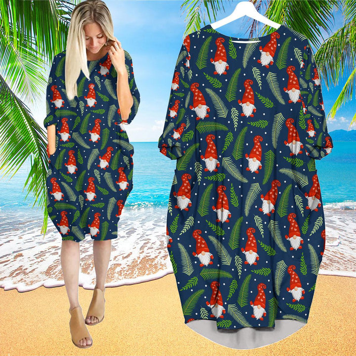 Merry Christmas And With Gnomes Long Sleeve Midi Dress | MD1204