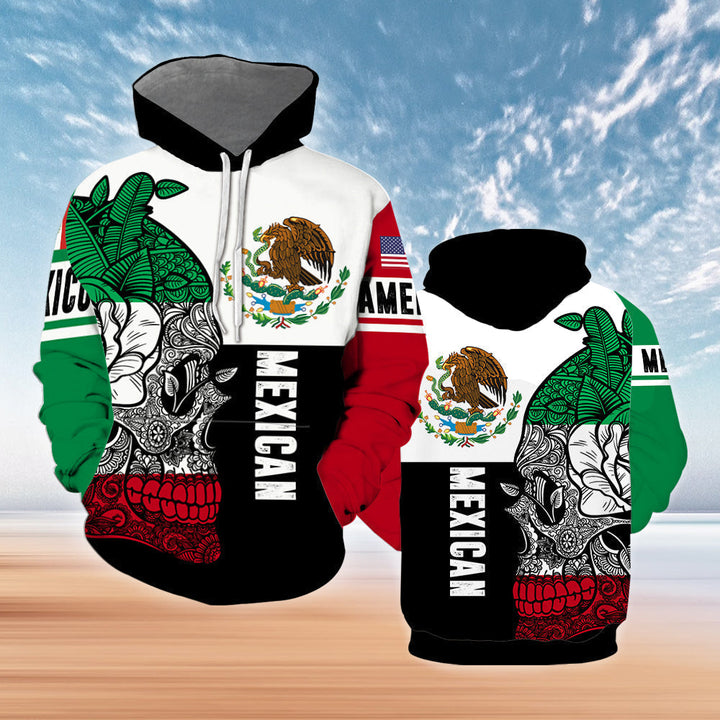 Mexican Skull Mexico 3D All Over Print | Unisex | Adult | HP1344-Hoodie-Gerbera Prints.