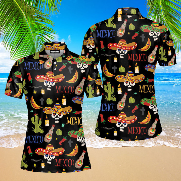 Mexican Symbols Cinco De Mayo Polo Shirt For Women