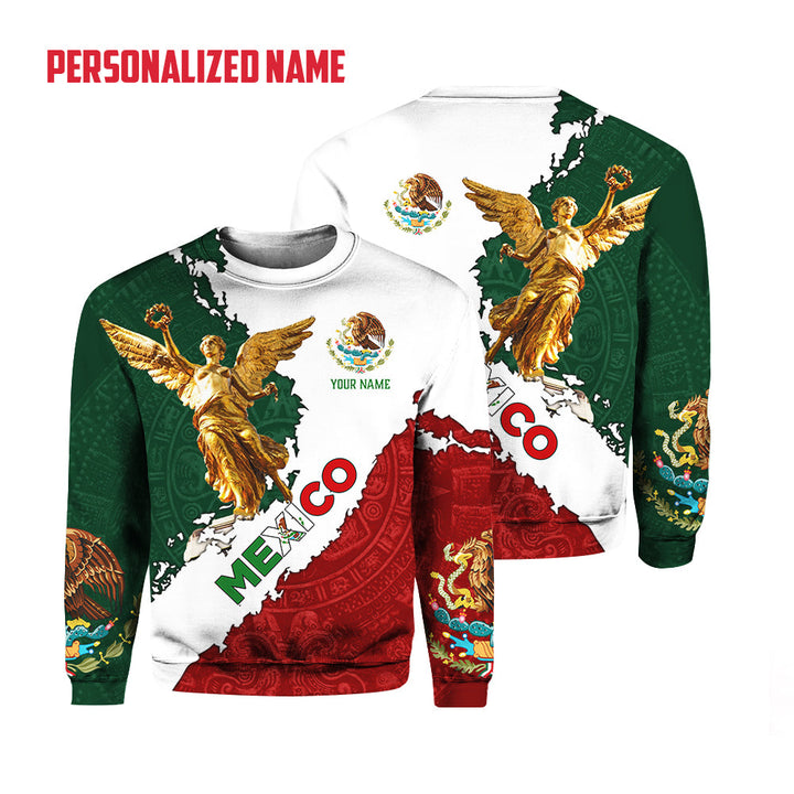 Mexico Eagle Mexican Custom Name Crewneck Sweatshirt For Men & Women