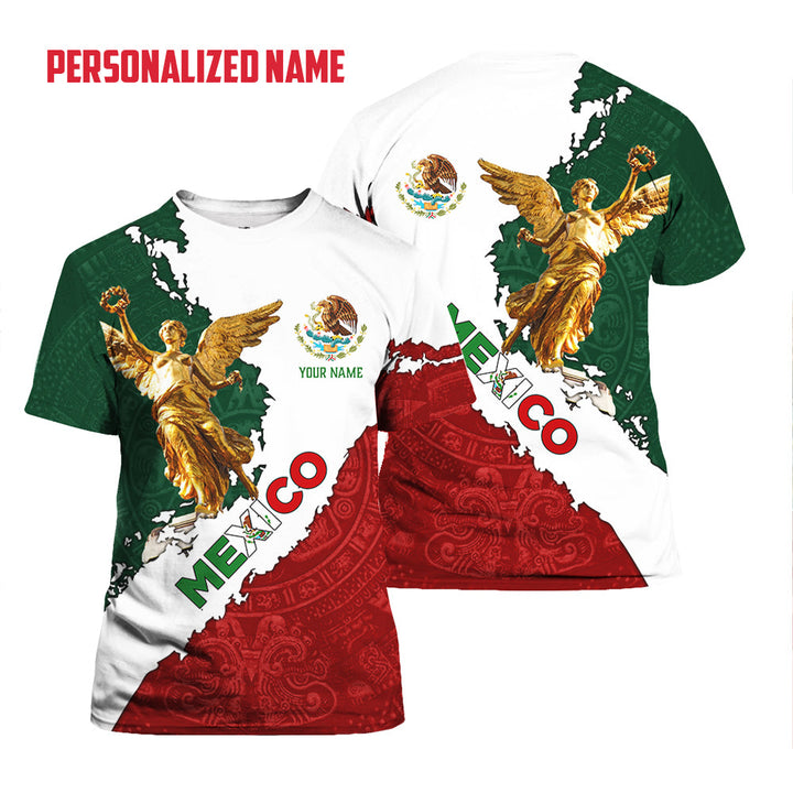 Mexico Eagle Mexican Custom Name T Shirt For Men & Women