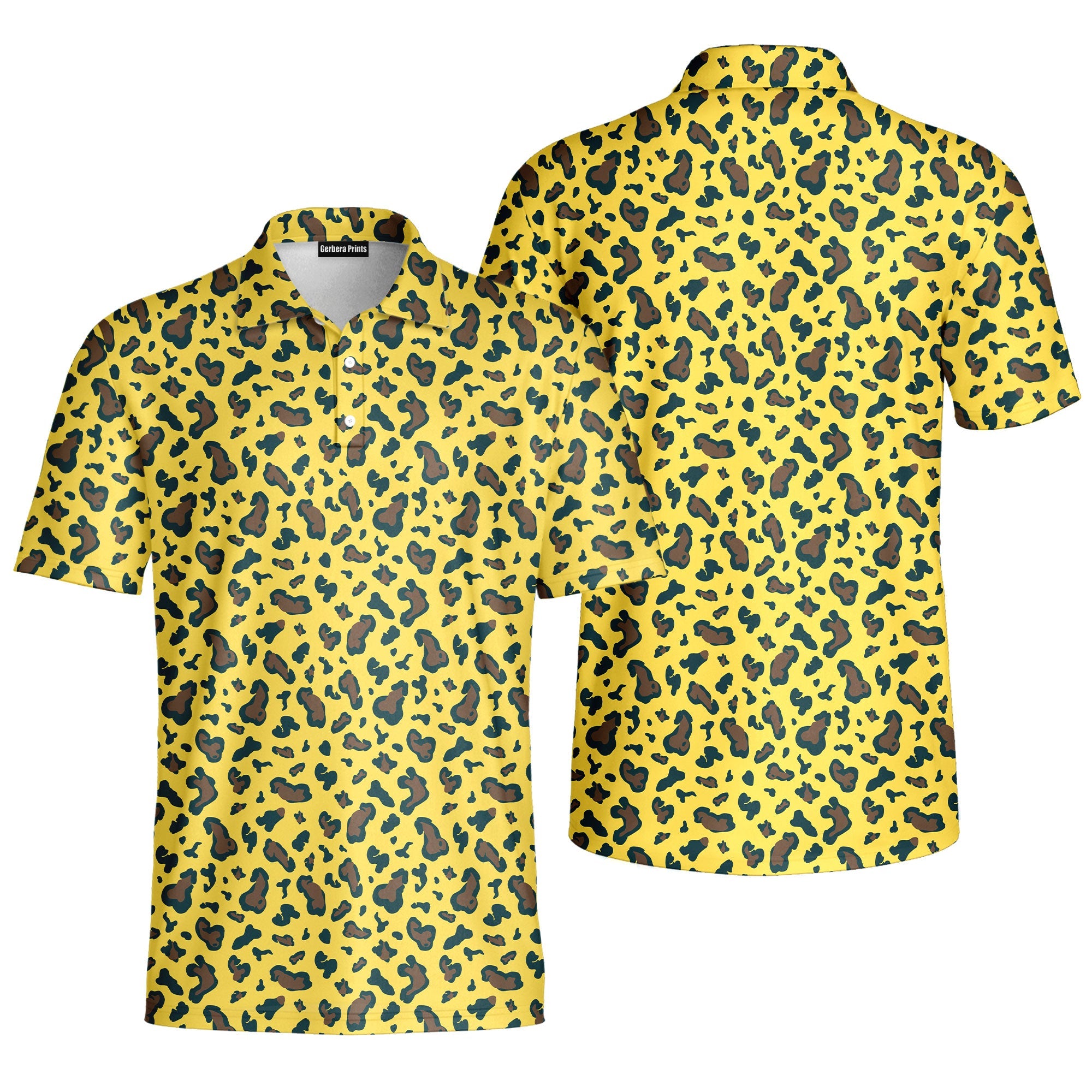 Leopard-Polo Shirt For Men-Gerbera Prints