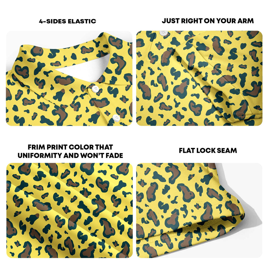 Leopard-Polo Shirt For Men-Gerbera Prints