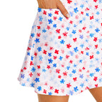 Red & Blue Floral Short Sleeve Dress