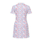 Red & Blue Floral Short Sleeve Dress