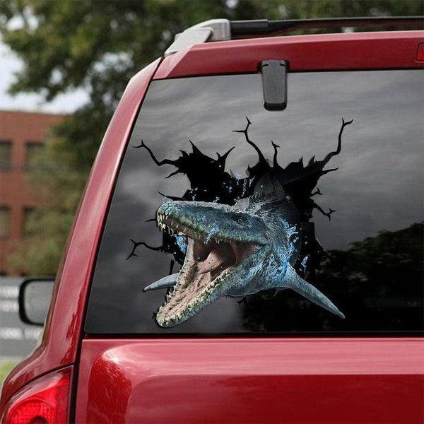 Mosasaurus Dinosaur Cracked Car Decal Sticker | Waterproof | PVC Vinyl | CCS1813