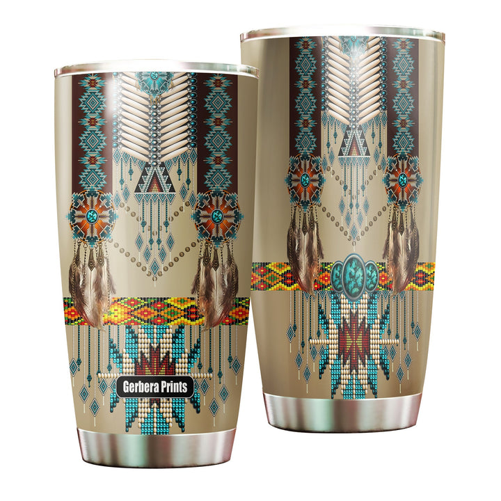 Native American Stainless Steel Tumbler Cup | Travel Mug | TC1460-20oz-Gerbera Prints.