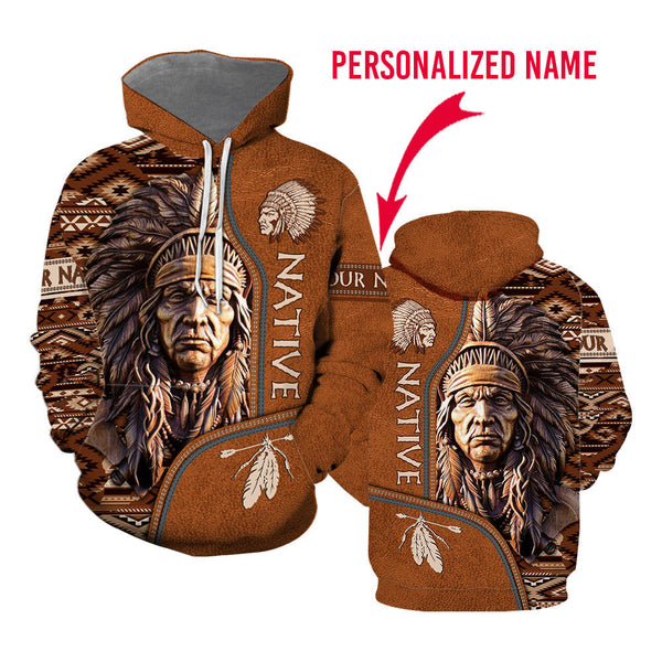Native American Warrior Custom Name Hoodie For Men & Women