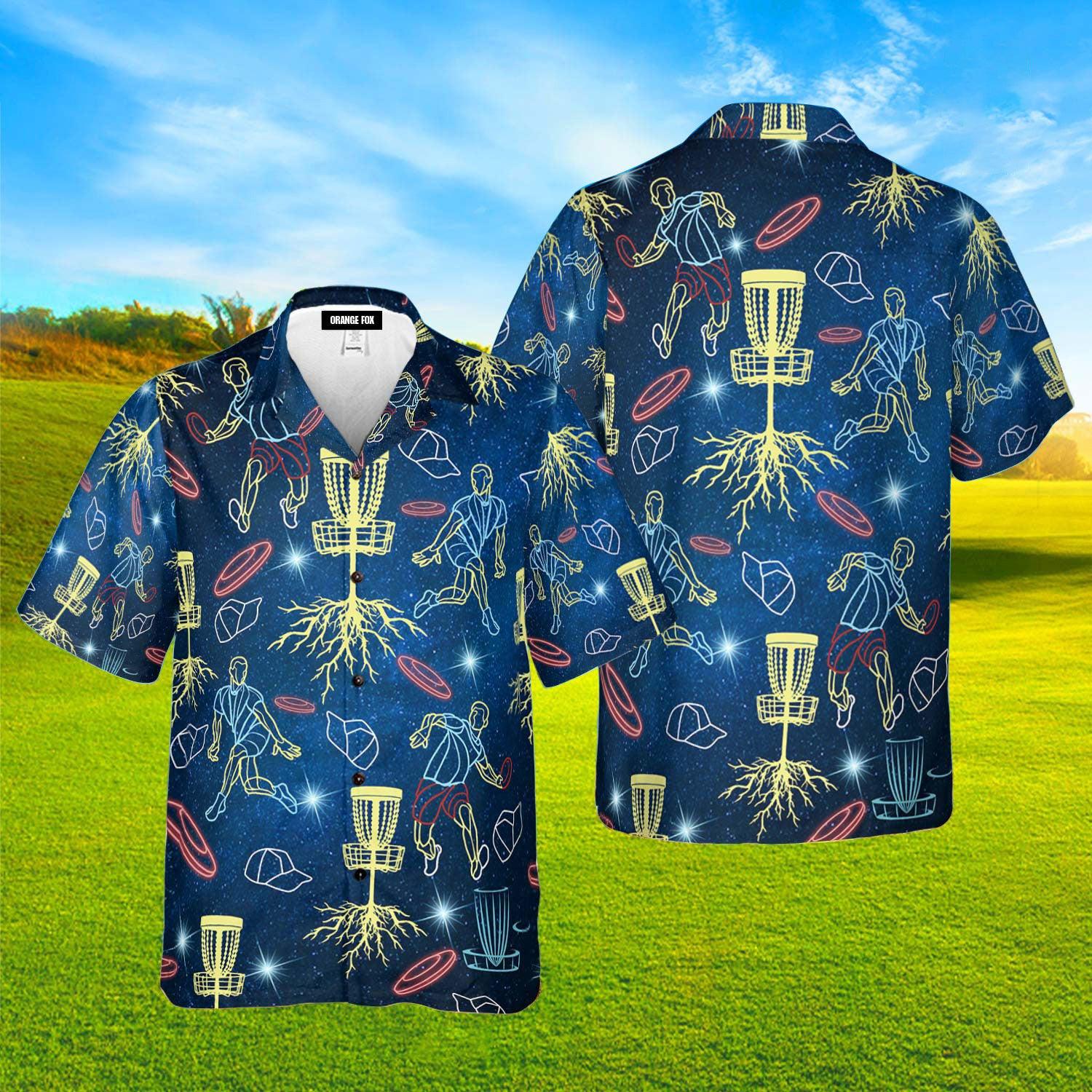Neon Disc Golf Hawaiian Shirt-Hawaiian Shirt-Gerbera Prints