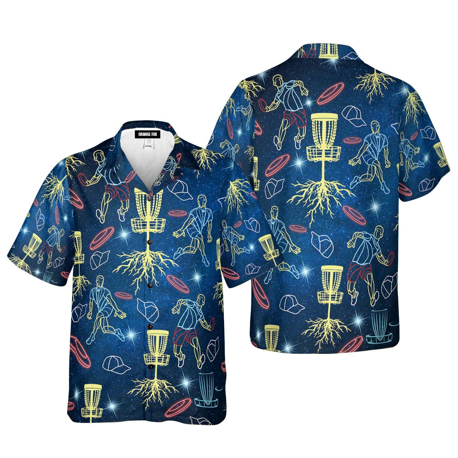 Neon Disc Golf Hawaiian Shirt-Hawaiian Shirt-Gerbera Prints