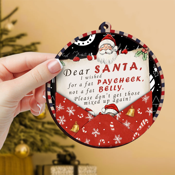 Dear Santa Naughty Letter Vintage Ornament