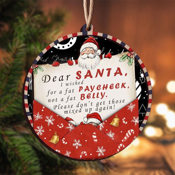 Dear Santa Naughty Letter Vintage Ornament