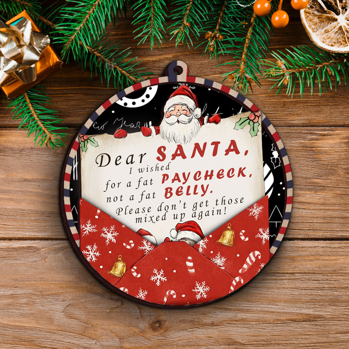 Dear Santa Naughty Letter Vintage Ornament