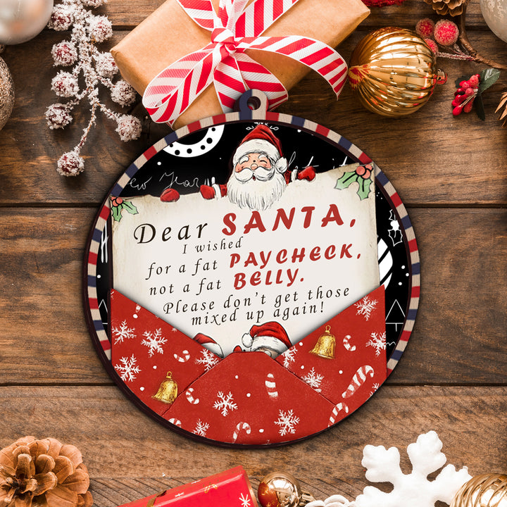 Dear Santa Naughty Letter Vintage Ornament