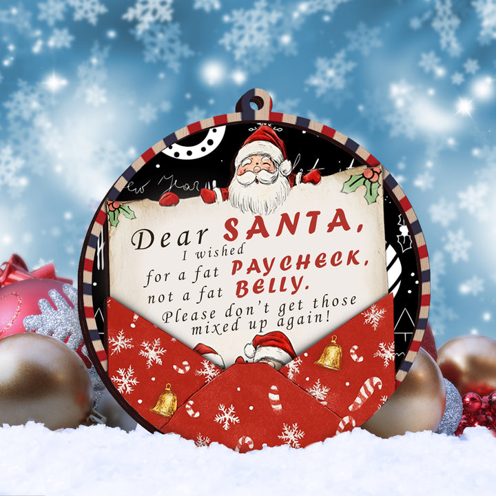 Dear Santa Naughty Letter Vintage Ornament