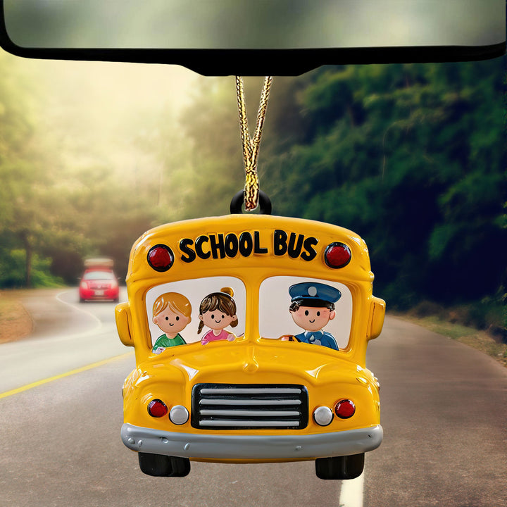 School Bus Personalized Christmas Ornament