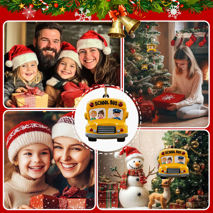 School Bus Personalized Christmas Ornament