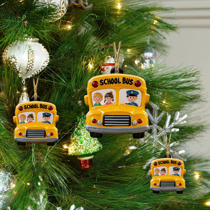 School Bus Personalized Christmas Ornament