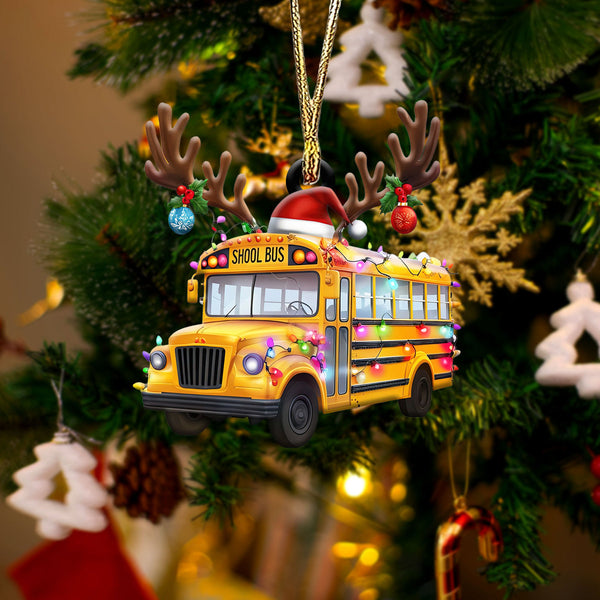 Bus School Ornament