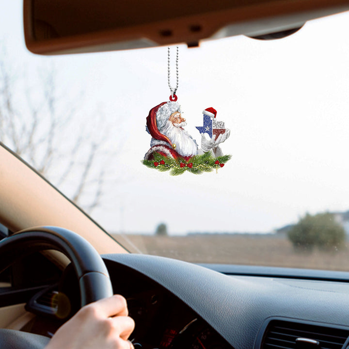 Texas Santa Claus Christmas Car Ornament CO1455