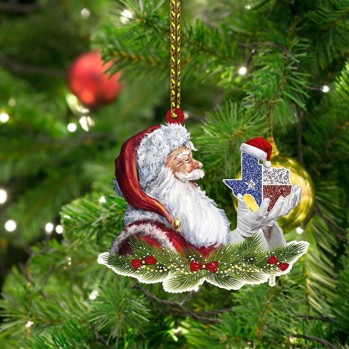 Texas Santa Claus Christmas Car Ornament CO1455